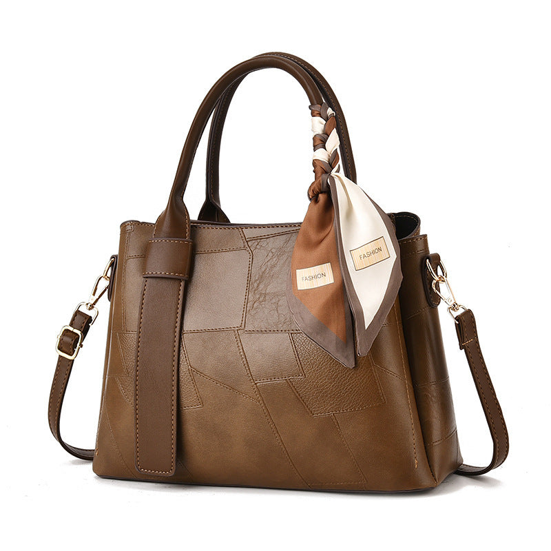 Elegant Women's Stitching Fashion Trendy Mom Women's Shoulder Bag