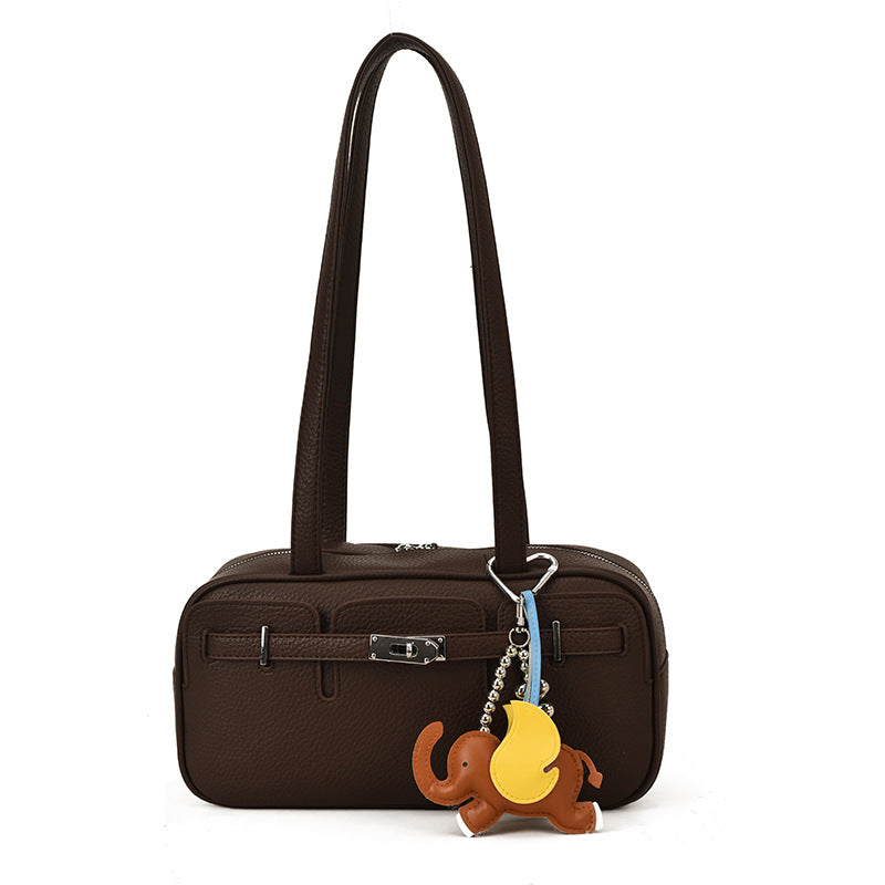 High-grade Soft Leather Boston Large Capacity Pillow Fashion Commuter Shoulder Bags