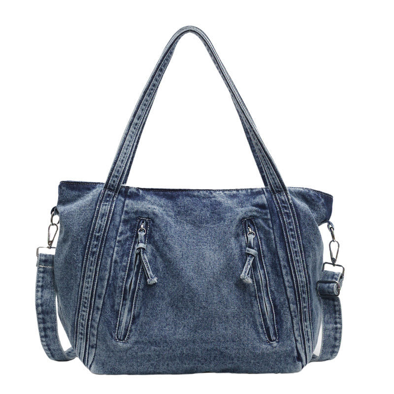 Women's Large Capacity Denim Summer Class Commuter Tote Bag