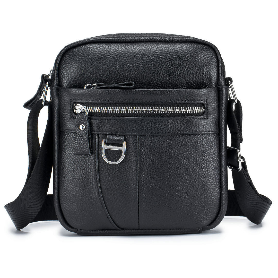 Men's Layer Cowhide Business Leisure Mini Genuine Men's Messenger Bag