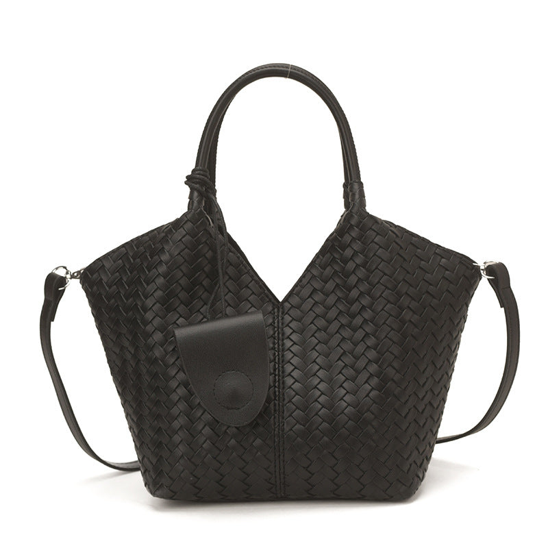Women's Niche Texture Large Capacity Simple Woven Vegetable Tote Bag