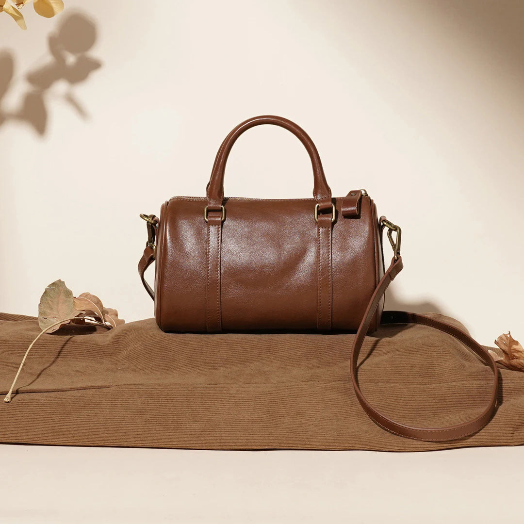 Women's Genuine Leather Pillow Retro Portable Vegetable Women's Shoulder Bag