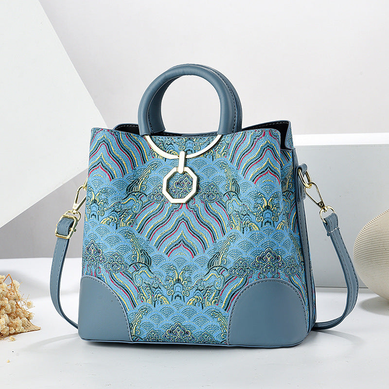 Women's Fashionable Large Capacity Retro Portable Bucket Bag