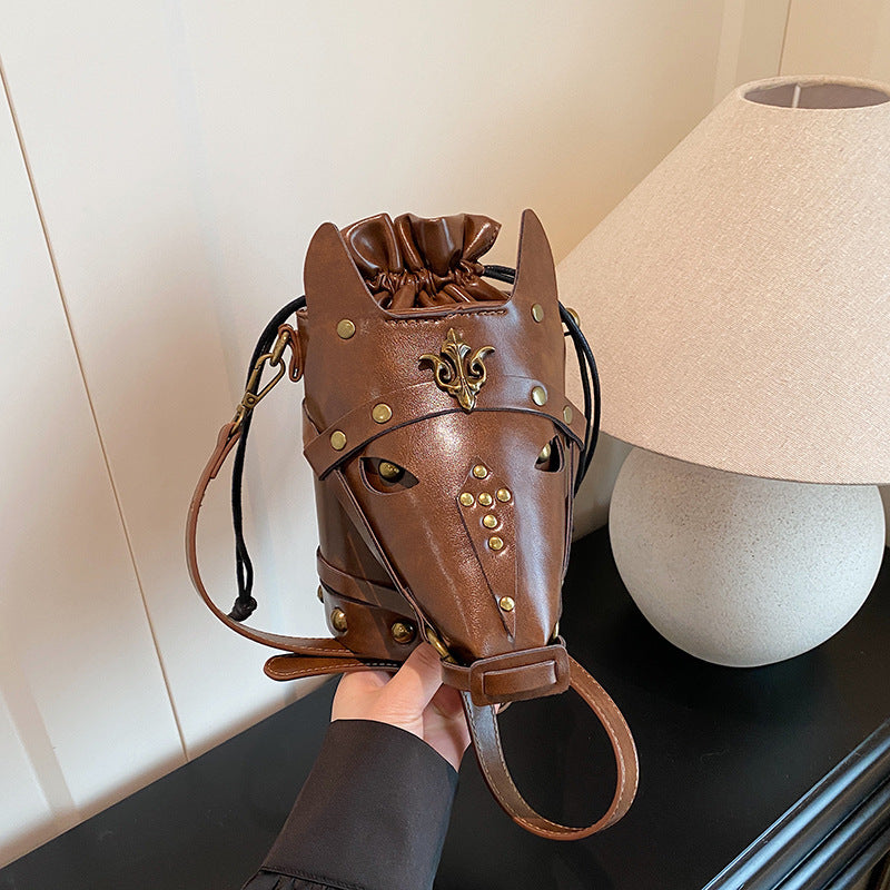 Women's Niche Medieval Retro Style Eccentric Personality Horse Head Women's Messenger Bag