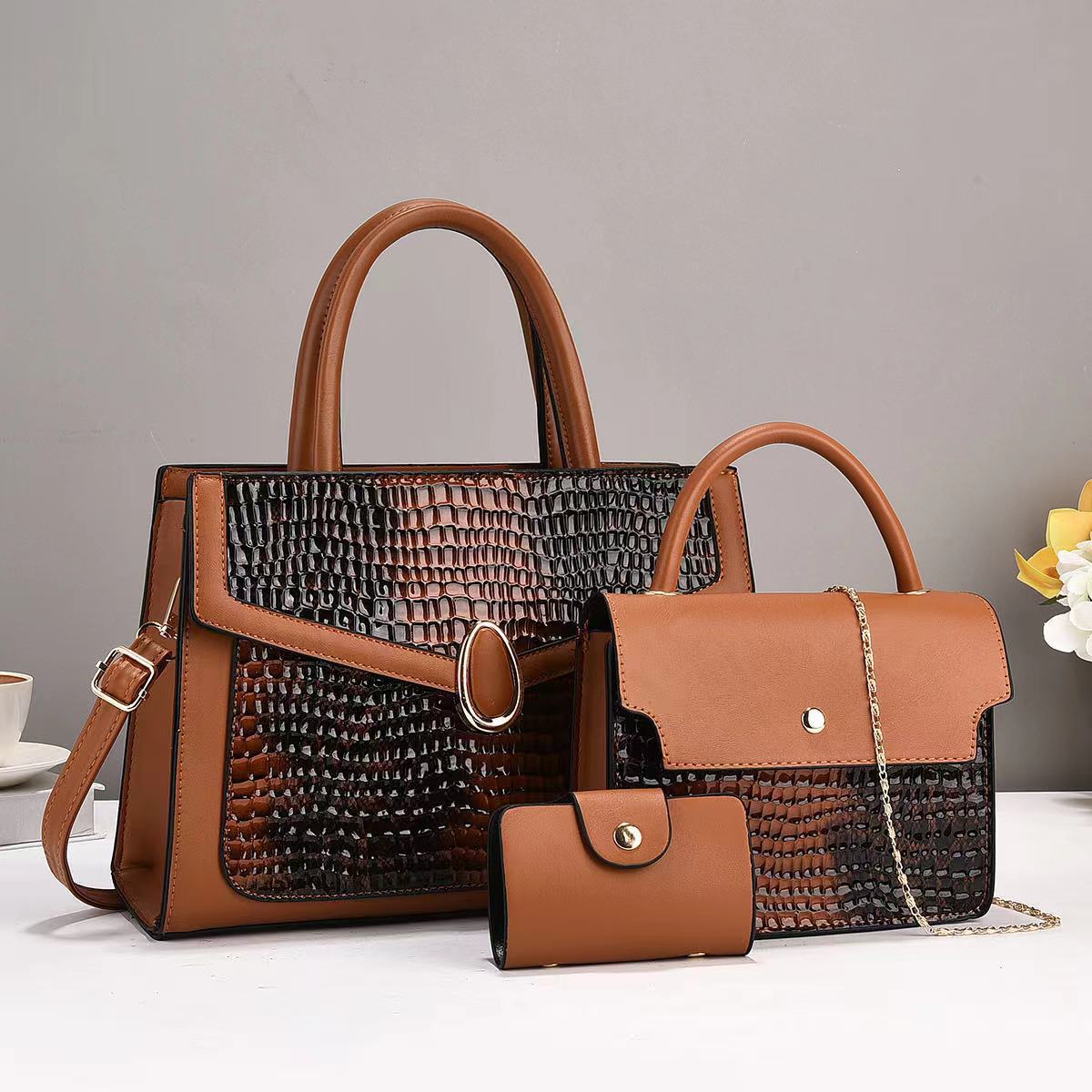 Women's Mother Contrast Color Fashion Trendy Large Bucket Bag