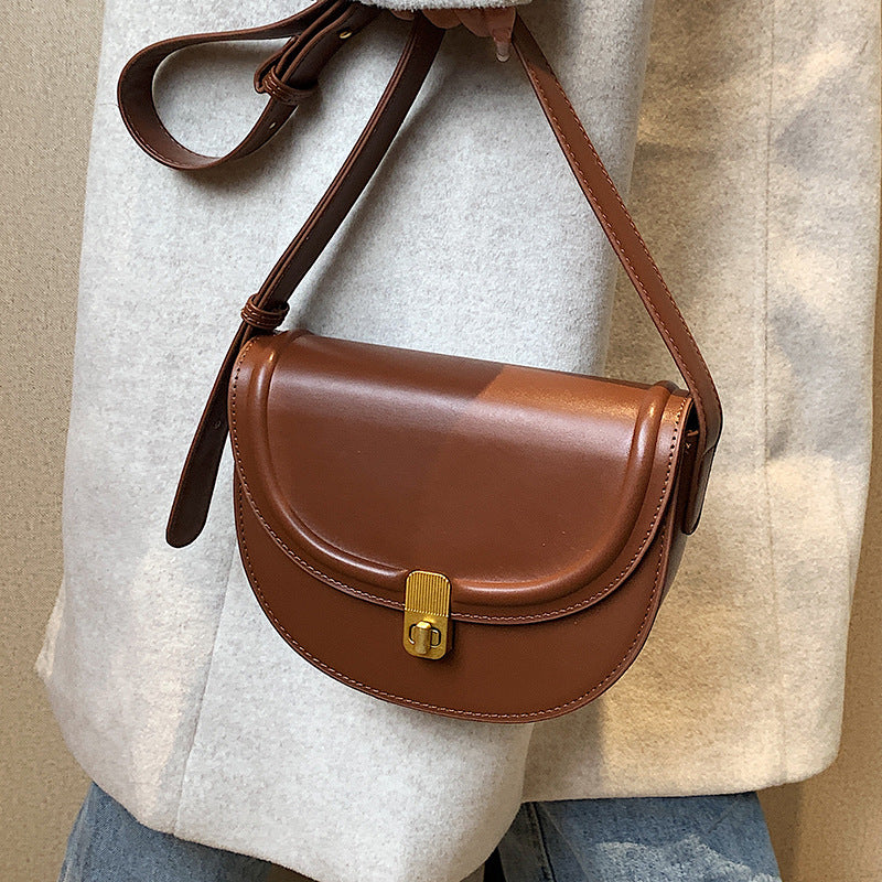 Women's Retro Textured Popular One Saddle Women's Messenger Bag