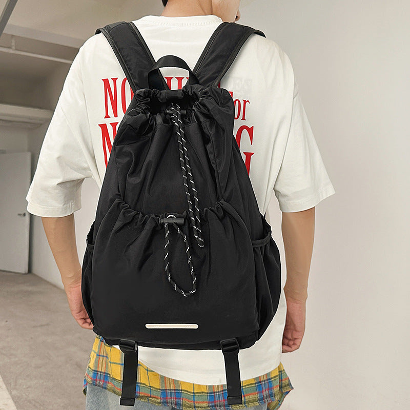 Creative College Couple Drawstring Vintage Unisex Leisure Backpack