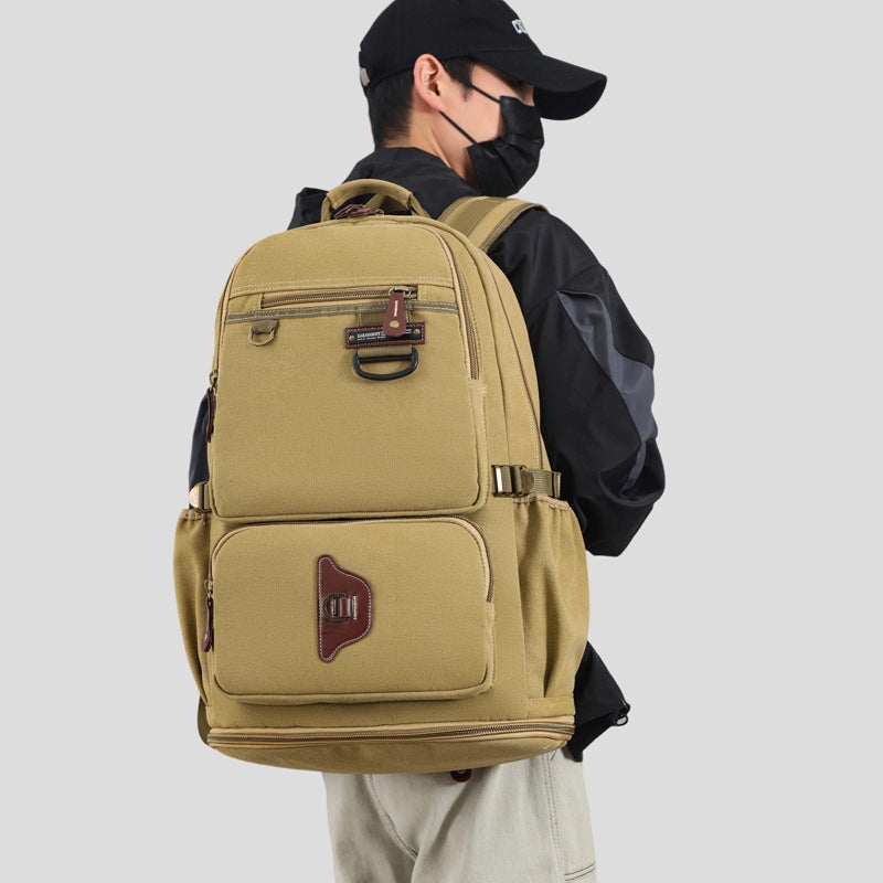 Canvas Female Retro Fashionable Large Capacity Leisure Backpack