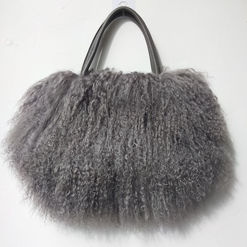 Innovative Classy Women's Tan Wool Fur Women's Handbag