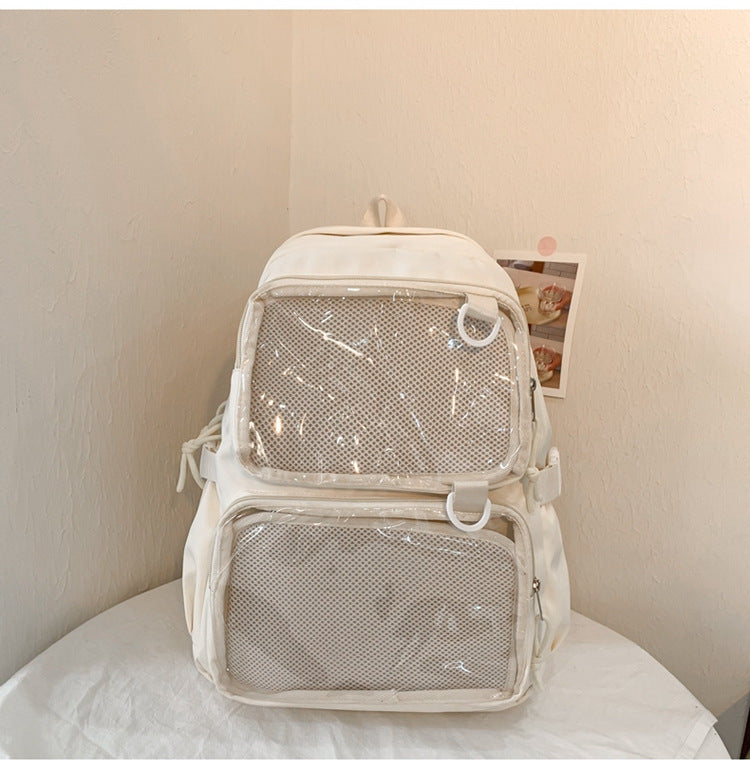 Large Capacity Transparent Korean Style Mori College Primary Secondary Decorative Backpacks