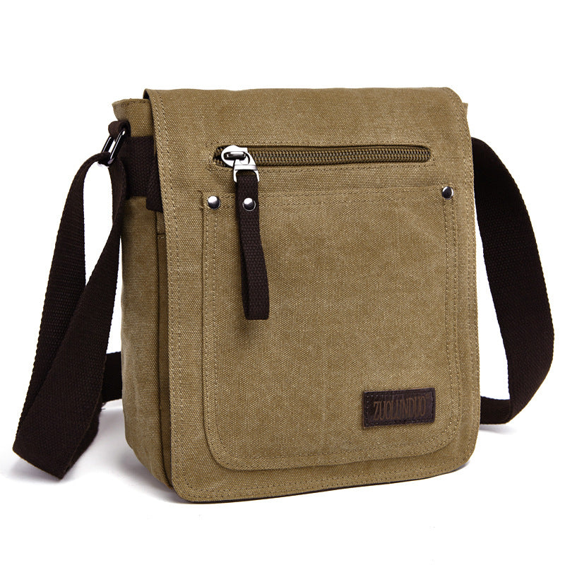 Slouchy Fashion Single Fashionable Washed Canvas Men's Messenger Bag