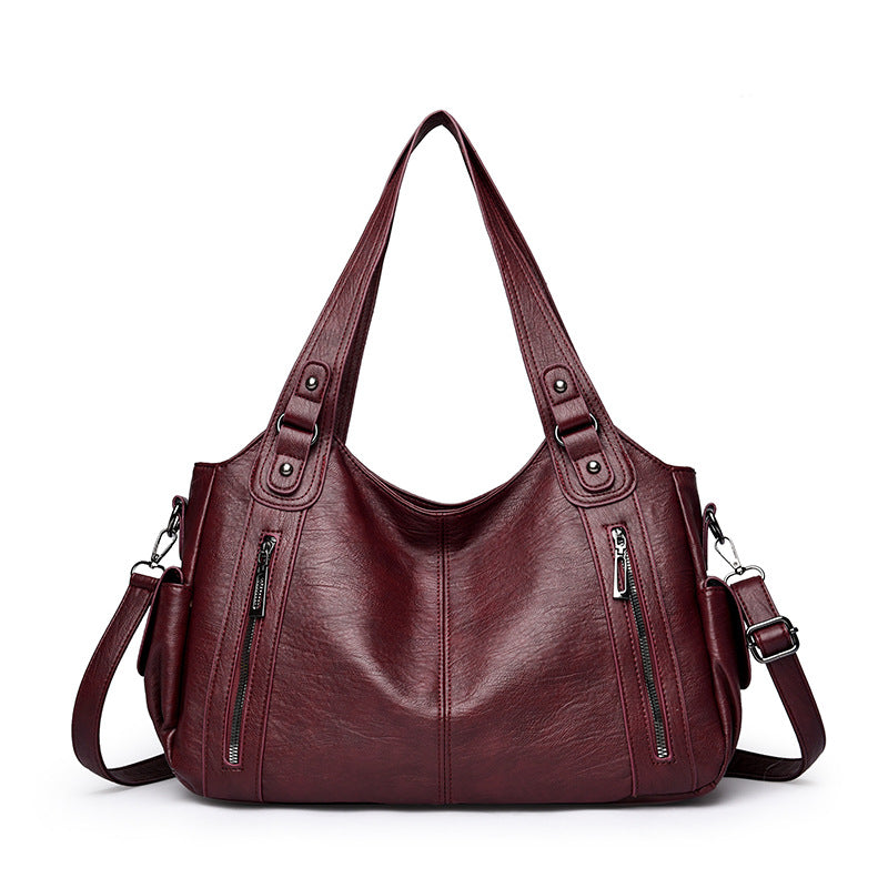Women's High Quality Retro Rivet Large Capacity Commuter Handbags