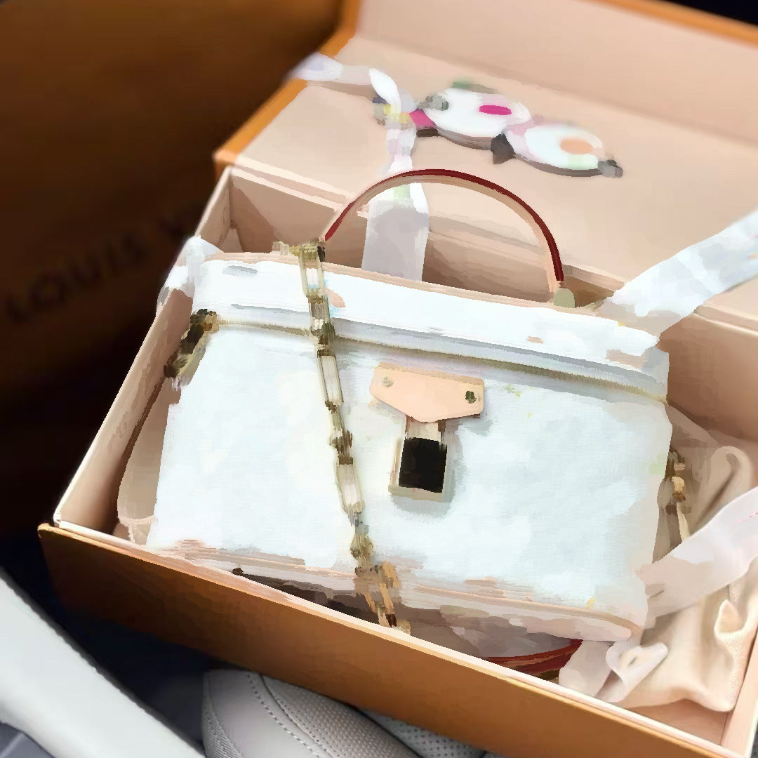 Women's High Version Chip White Three-color Mini Baguette Long Joint Name Women's Handbag
