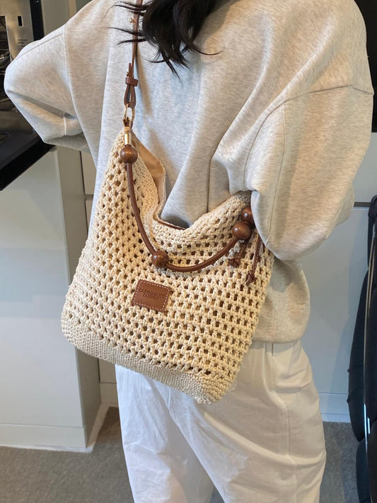 Women's Hollow Woven Summer Straw Large Capacity Seaside Tote Bags