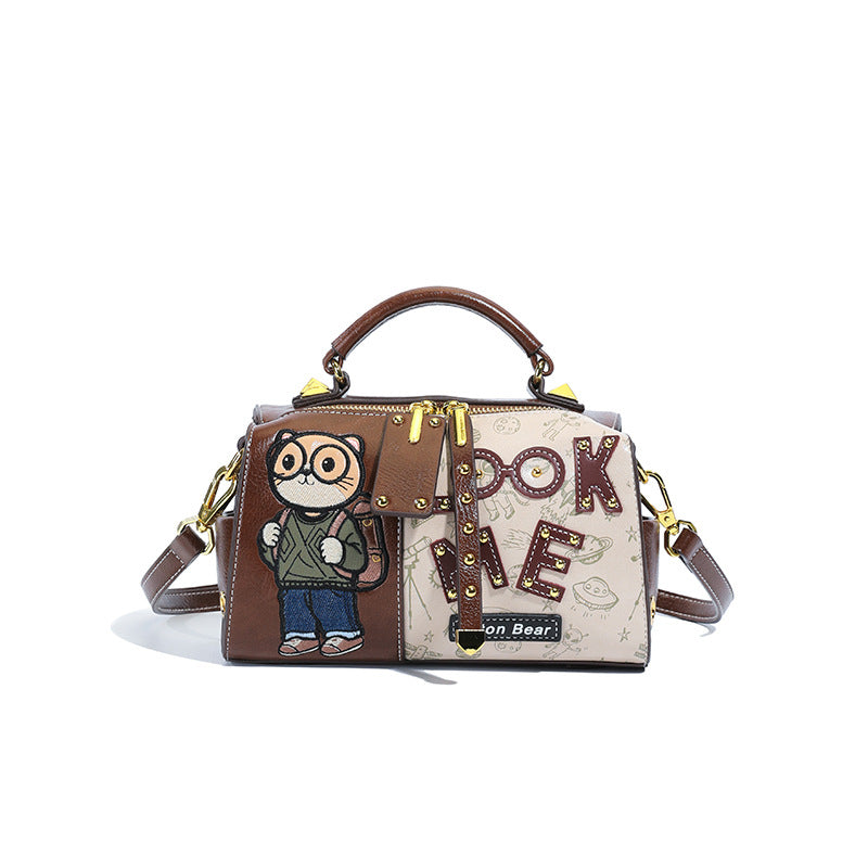 Women's Fashionable Portable Boston Girlfriends Shopping Retro Women's Shoulder Bag