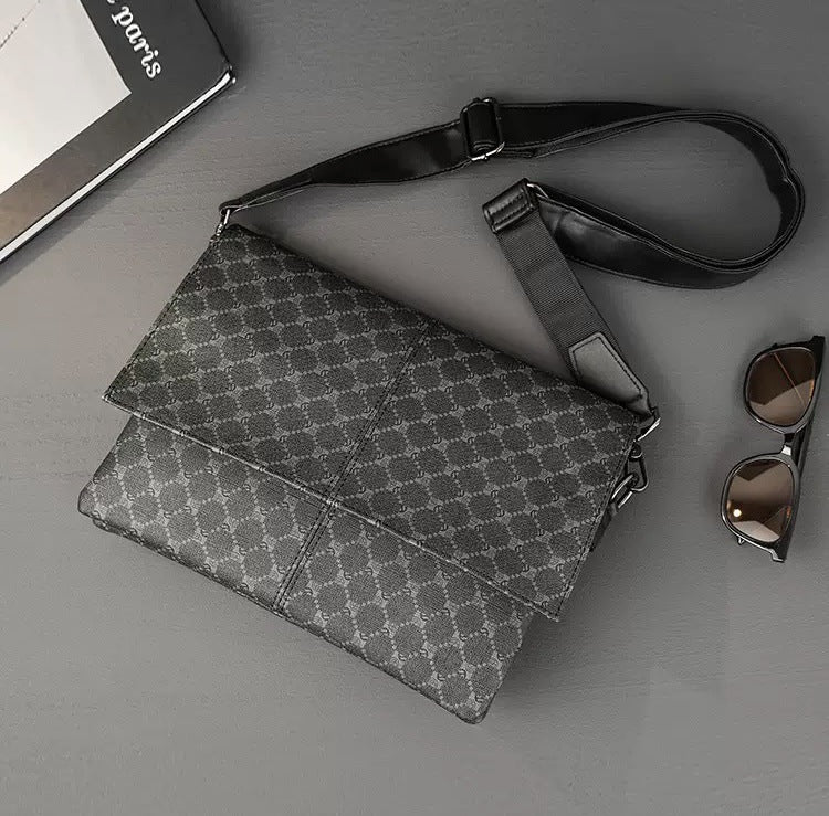 Men's Korean Style Retro Leather Business Large Shoulder Bags
