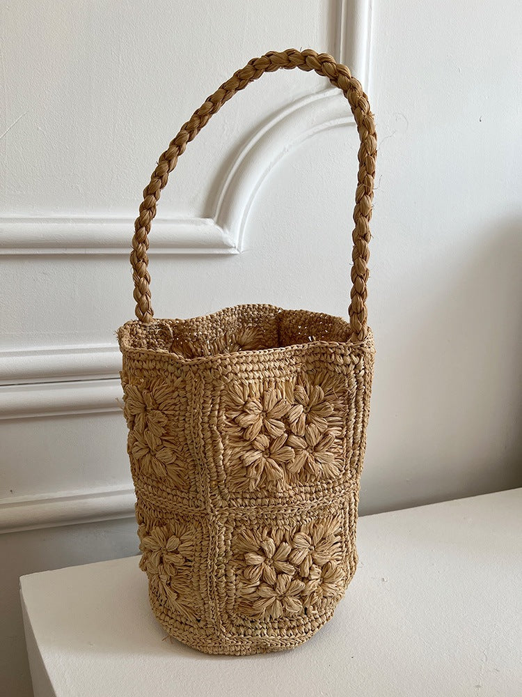 Women's Handmade Crochet Woven Summer French Artistic Portable Bags