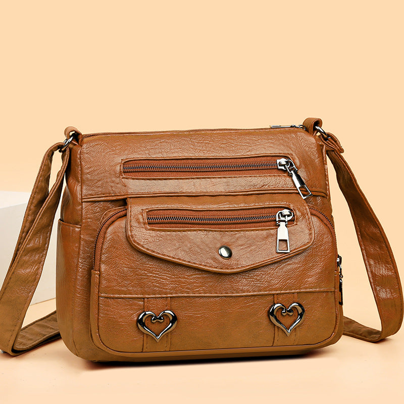 Women's Soft Leather Fashion Retro Large Capacity Shoulder Bags