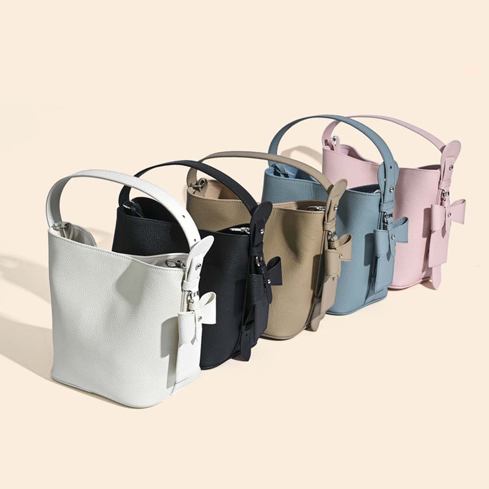 Women's Top Layer Cowhide Good-looking Bow Simple Bags