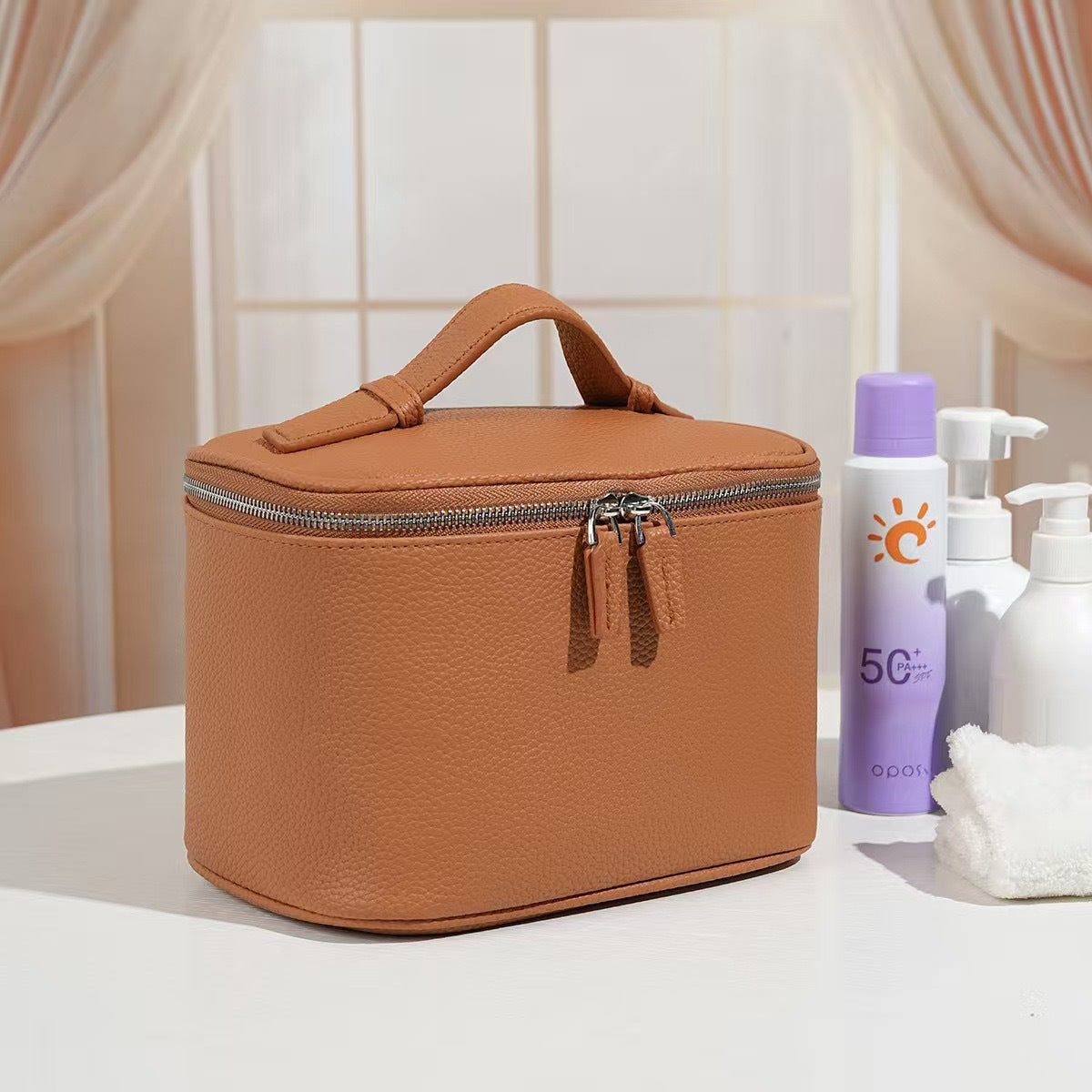 Large Capacity High-grade Crocodile Portable Storage Good-looking Wash Makeup Bag