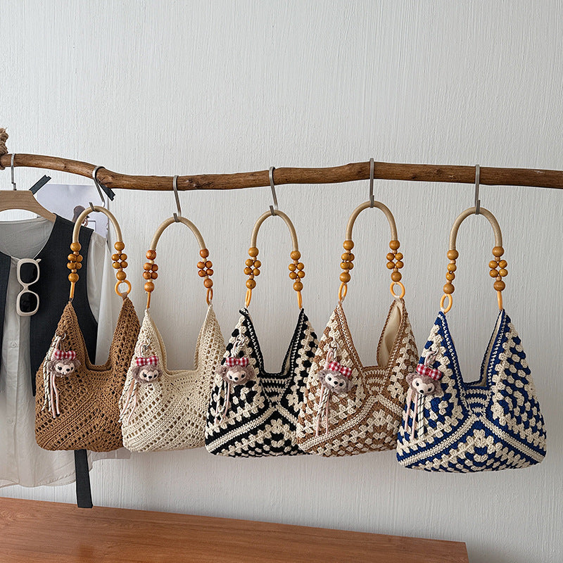 Woven Leisure Vacation Underarm Bohemian Large Women's Shoulder Bag