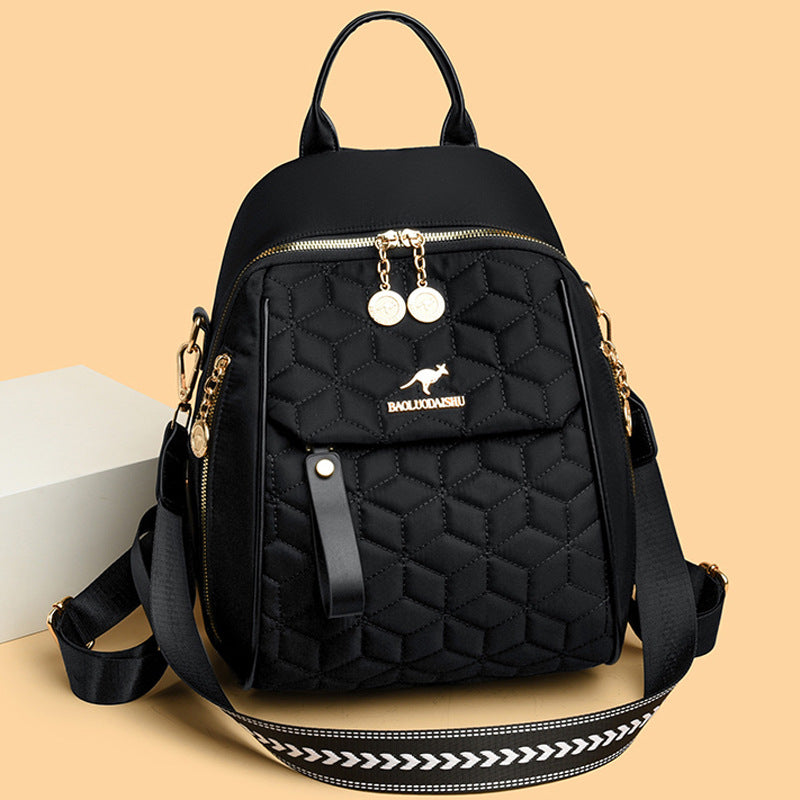 Women's Trendy Rhombus Embroidery Thread Oxford Cloth Women's Backpack