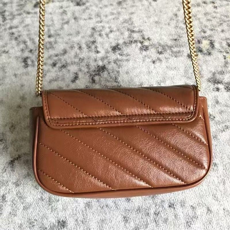 Women's Genuine Leather Chain High-grade Fashion Diamond Women's Shoulder Bag