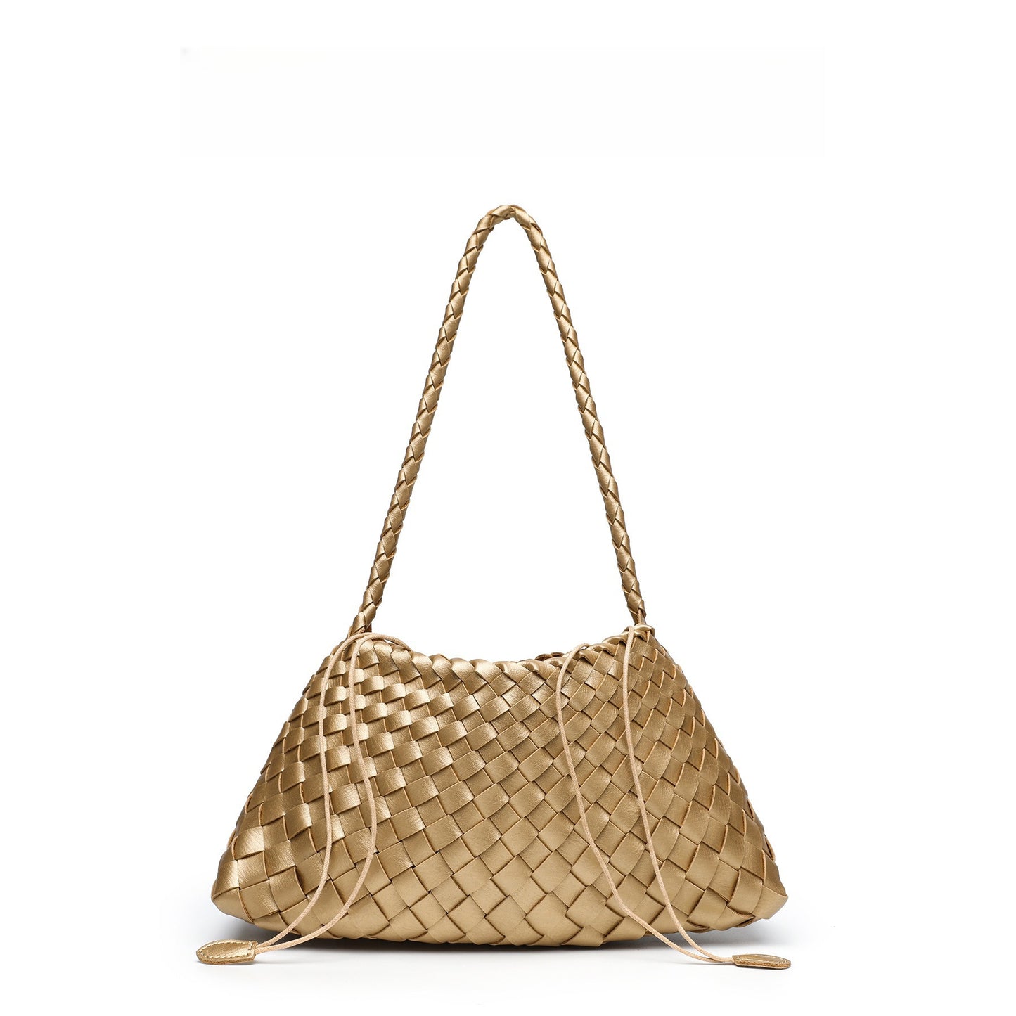 Women's Sense Authentic Leather Weave Underarm Versatile Vegetable Basket Women's Shoulder Bag