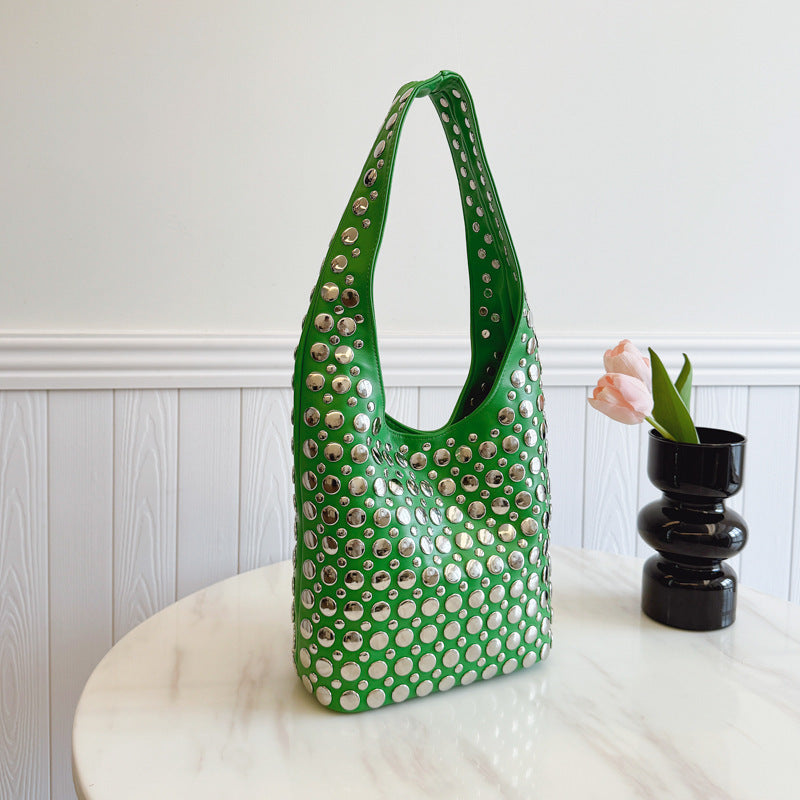 About Posture Leisure Cool Personality Dot Rivet Women's Shoulder Bag