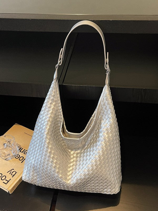 Women's Style High Sense Woven Stylish Personalized Underarm Tote Bag