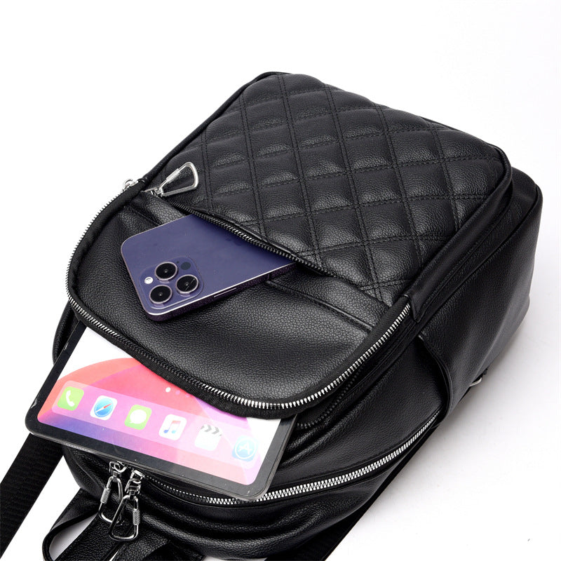 Women's Korean Style Fashionable Rhombus Outing Backpacks