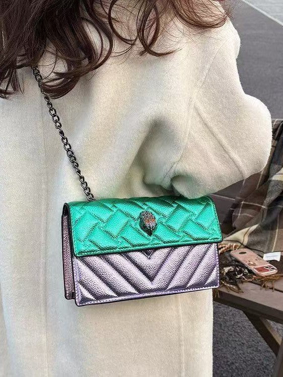 Women's Eagle Head Pouch Chain Contrast Color Bags