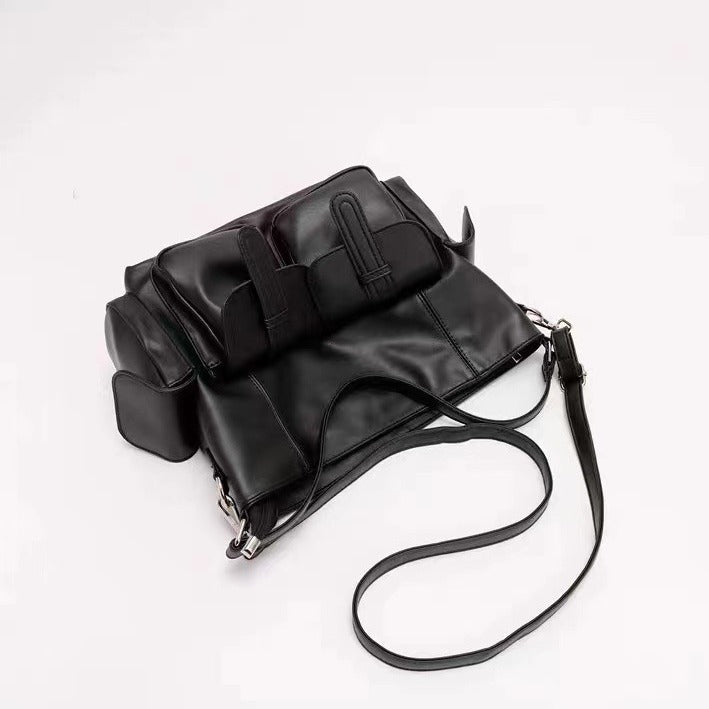 Retro Large Capacity Motorcycle Today Black Women's Shoulder Bag