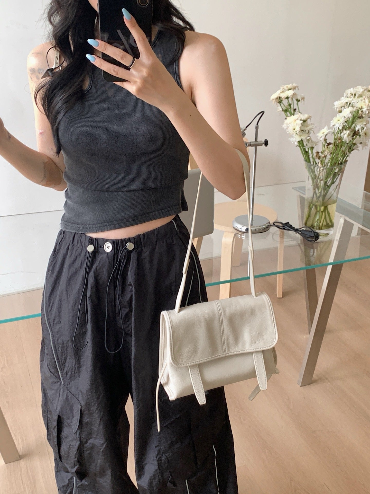 Fashion Oil Wax First Layer Cowhide Texture Women's Shoulder Bag