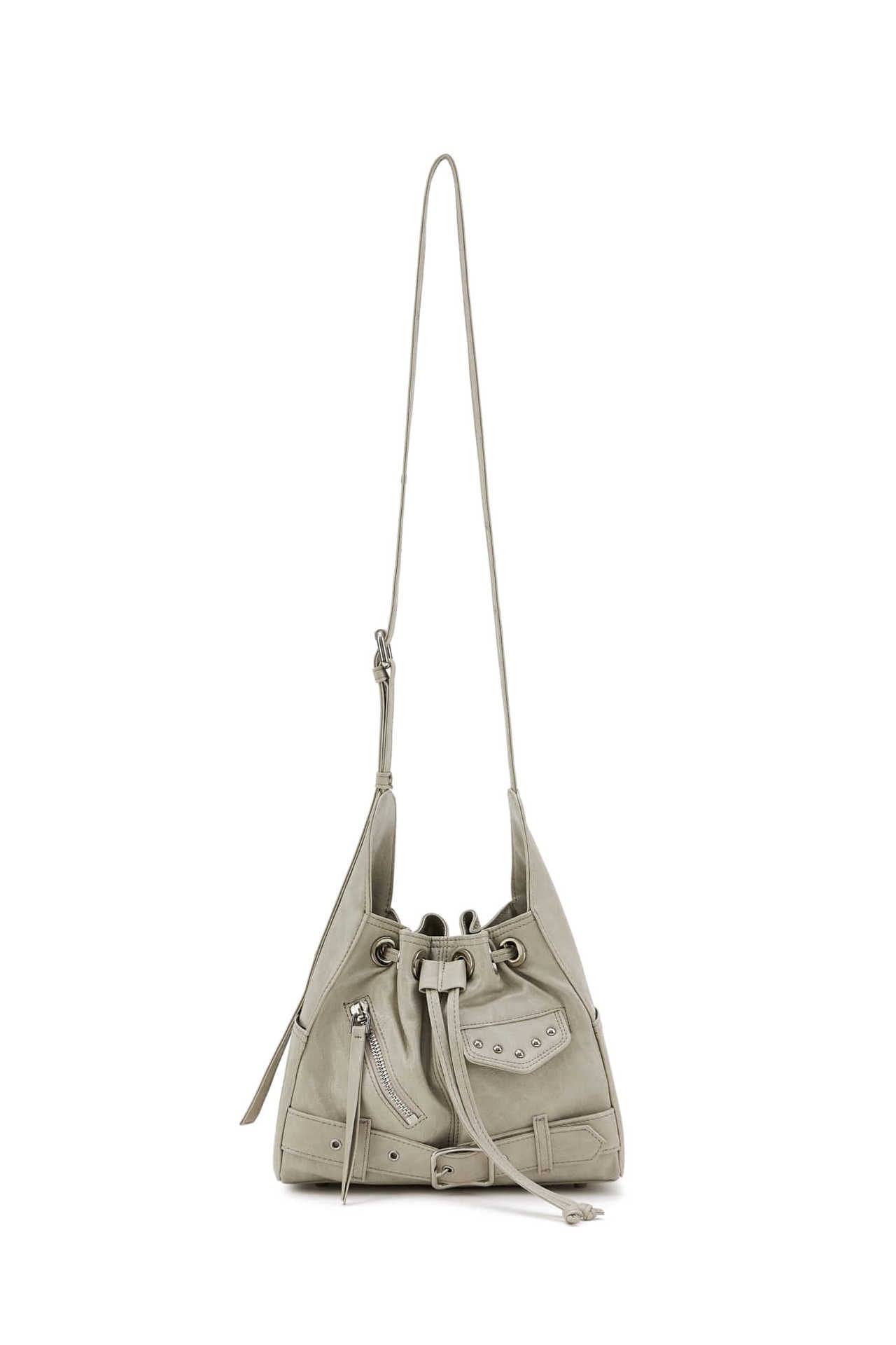 Women's Decorative Rivets Drawstring Motorcycle Large Capacity Women's Shoulder Bag