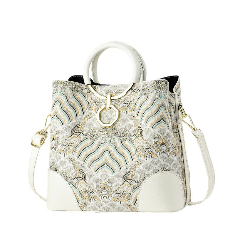 Women's Fashionable Large Capacity Retro Portable Bucket Bag