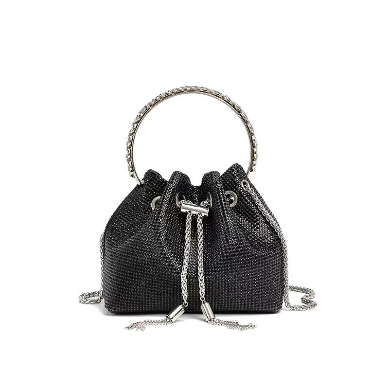 Retro Live Broadcast Rhinestone Hand Portable Women's Messenger Bag