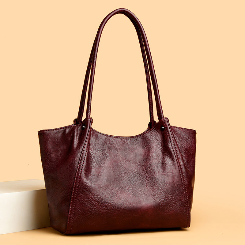 Women's Korean Fashion Large Capacity Commuter Simple Soft Shoulder Bags