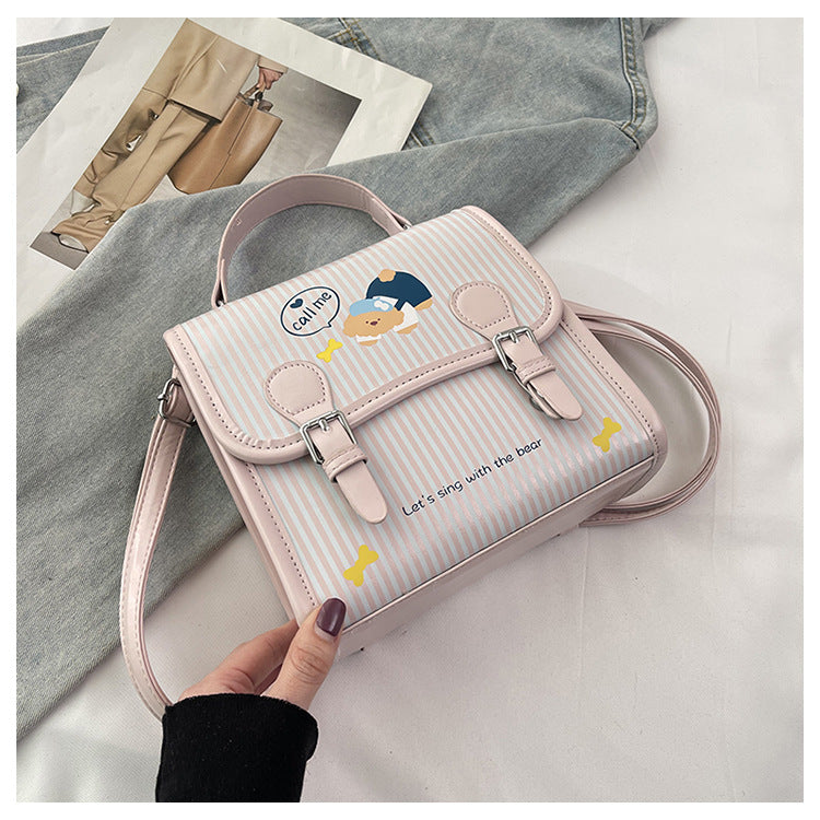 Women's Korean Artsy Cute Cartoon Bear Versatile Preppy Women's Backpack
