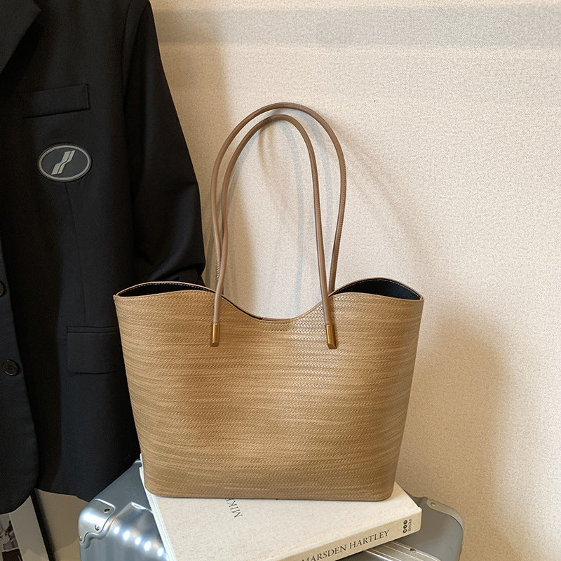 Women's Korean Straw Plaited Portable Autumn Large Capacity Tide Tote Bag