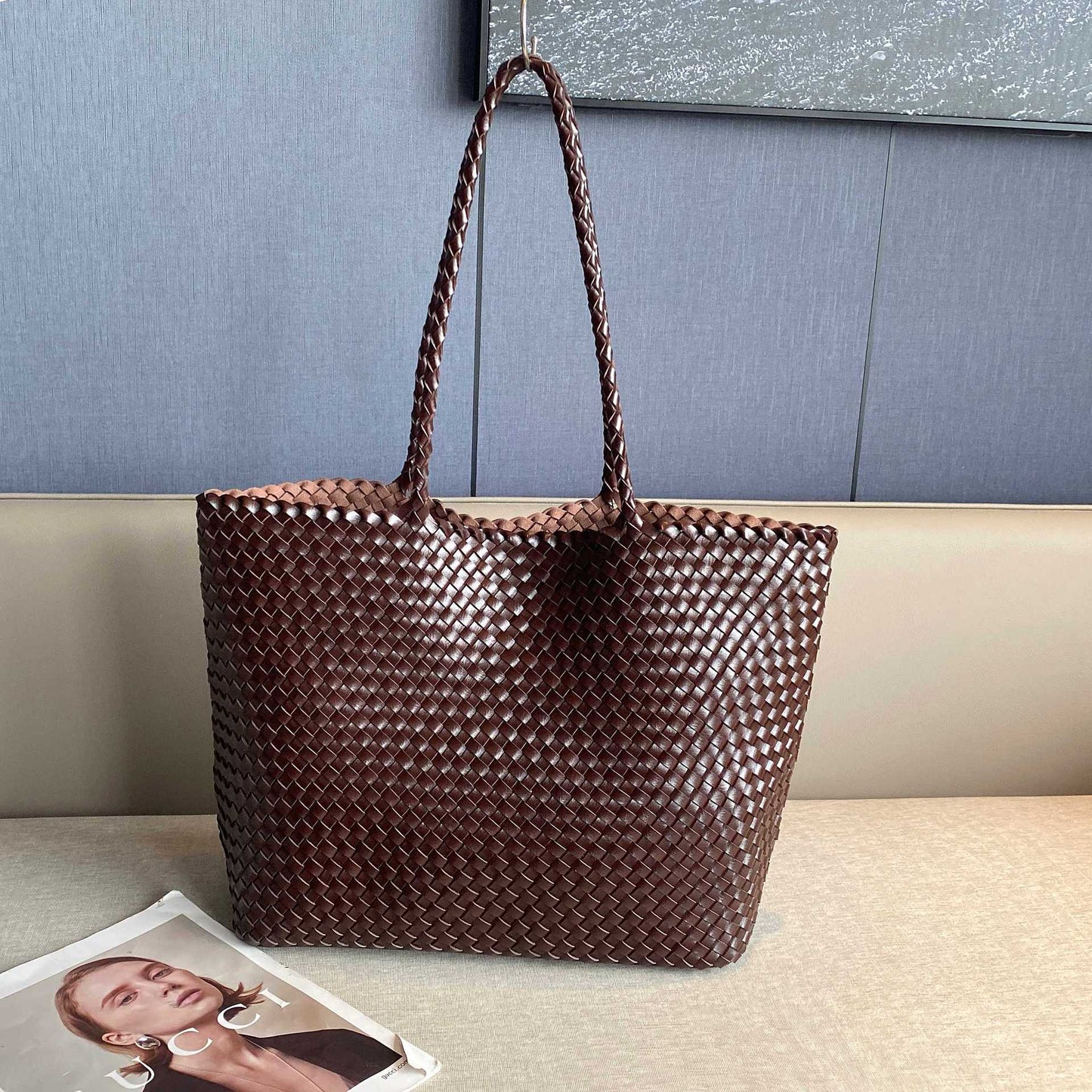 Women's Summer Hand-woven One Combination Vegetable Basket Large Women's Shoulder Bag