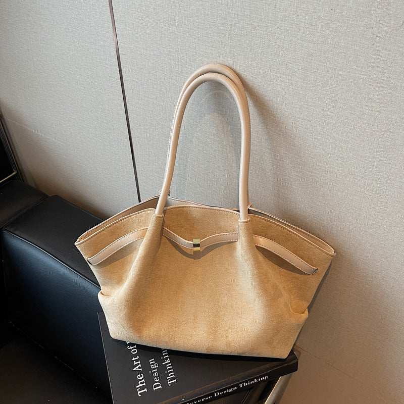 Women's Frosted Suede Underarm Large Capacity Totes Tote Bag