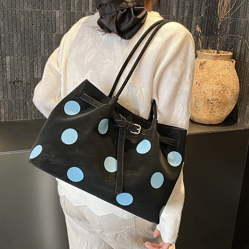 Women's Large Capacity Fashion Polka Dot Commuter Western Style Women's Messenger Bag