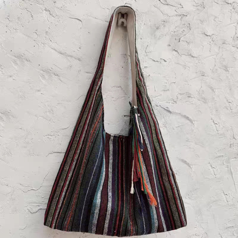 Style Canvas Large Capacity Totes Vintage Tassel Bags