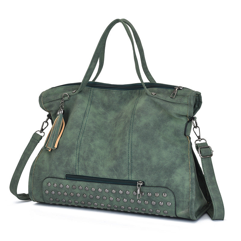 Women's Retro Frosted Fashion Trend Large Capacity Women's Handbag