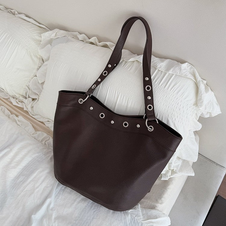 Women's Commuter Large Capacity Punk Motorcycle Rivet Retro Bags
