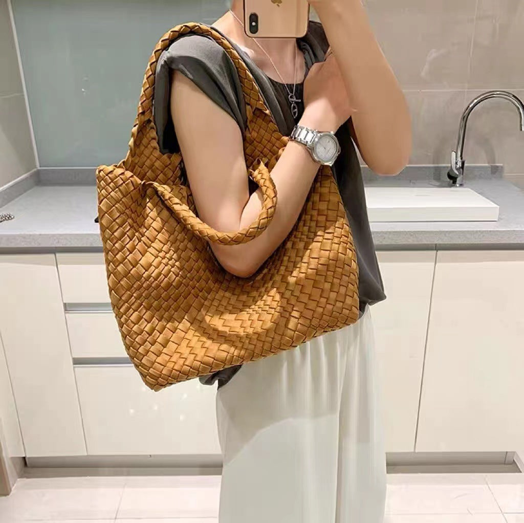 Women's Neoprene Woven Super Large Capacity Hand-woven Bags