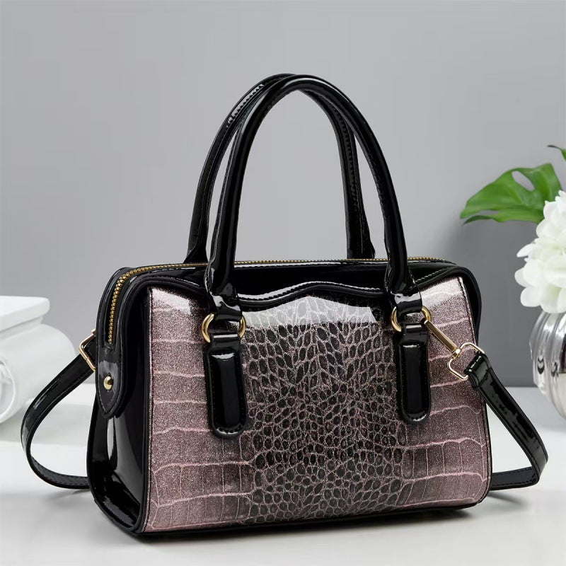 New Simple Stone Pattern Stitching Fashion Women's Handbag