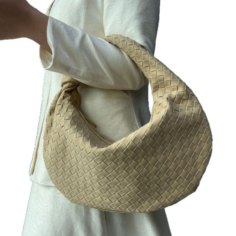 Large Frosted Woven Handmade Underarm Commute Shoulder Bags