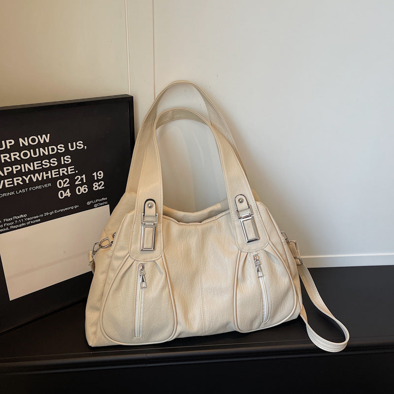 Women's Fashion Soft Leather Large Capacity Tote Bag